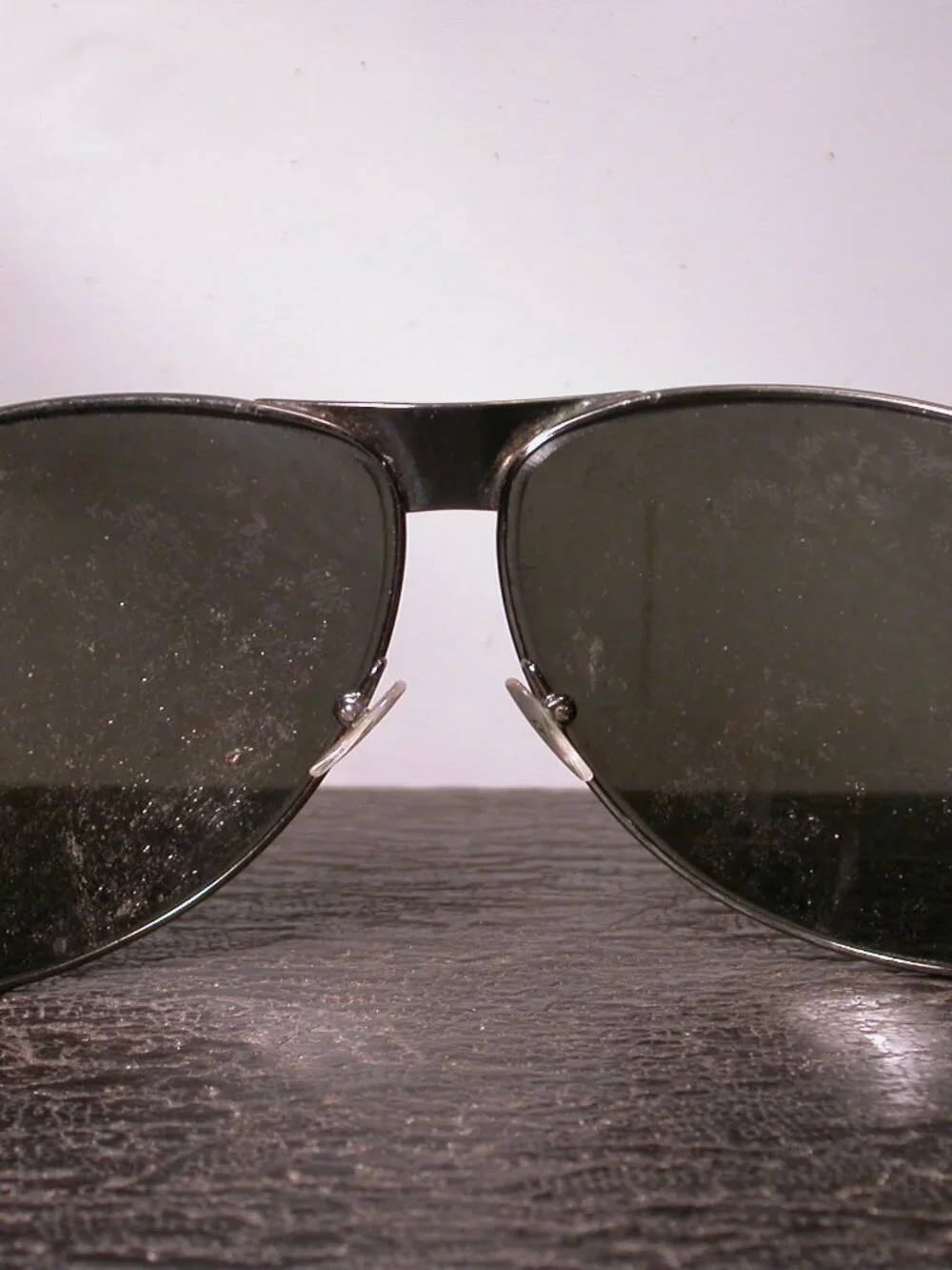 Gucci Gunmetal Designer Aviator Shades Sunglasses Made in Italy FRAME ONLY